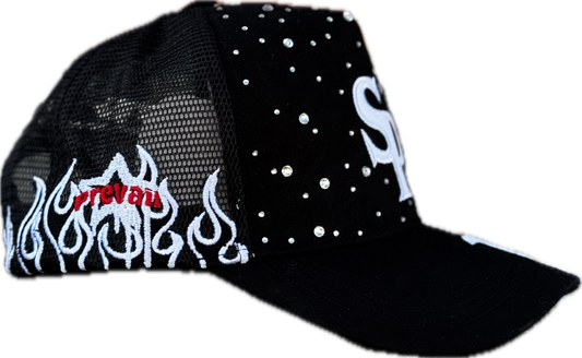 Stars Prevail Rhinestone Adjustable Cap (BLACK)