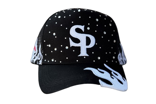 Stars Prevail Rhinestone Adjustable Cap (BLACK)