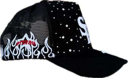 Stars Prevail Rhinestone Adjustable Cap (BLACK)